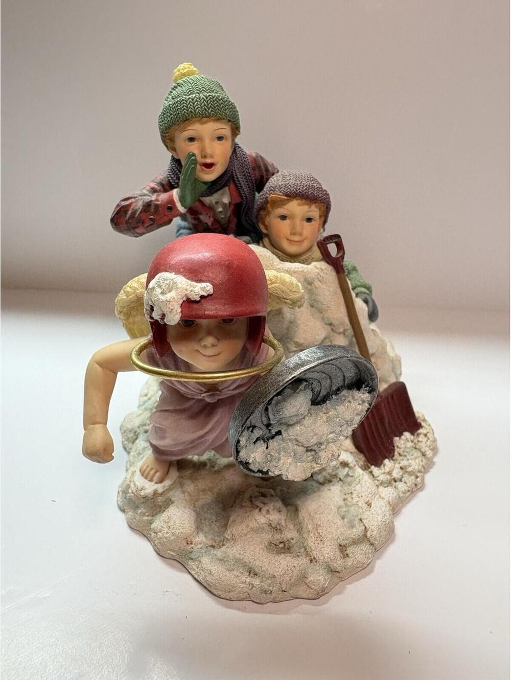 Prayers & Promises Ya Missed Again Figurine Bill Stross 2002 Snowball Fight
